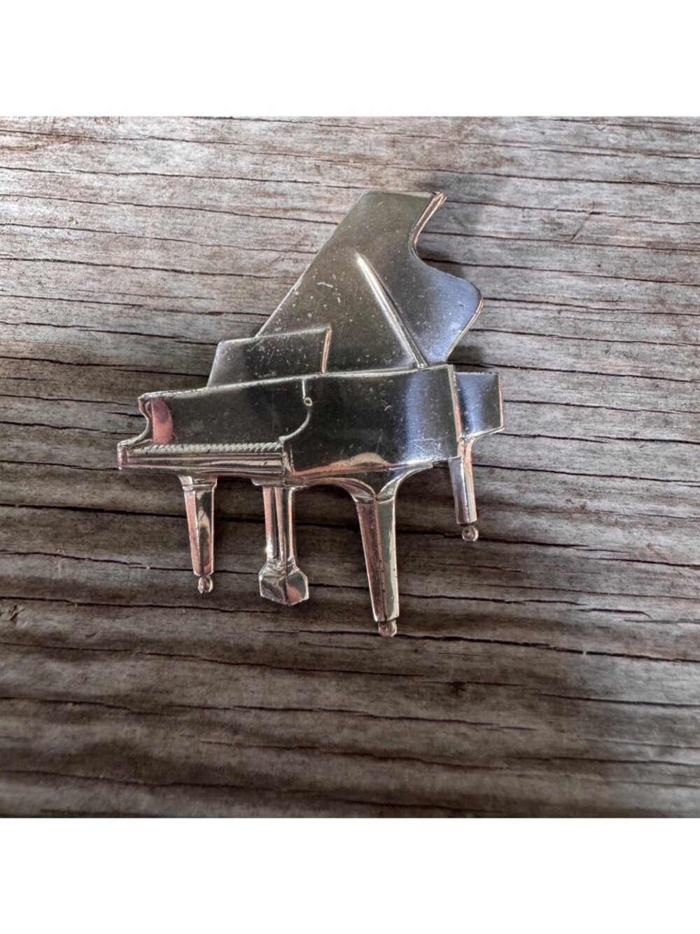 Lang Sterling Silver Grand Piano Brooch Vintage Figural Music pin 6.39g